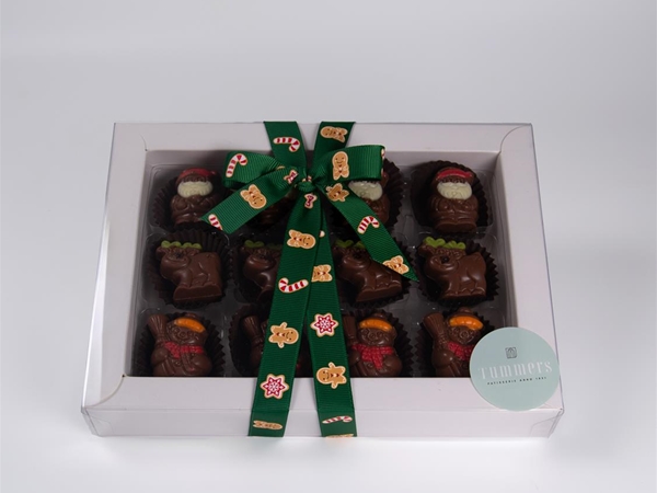 Kerstbonbons sneeuw/eland/kerstman 12st